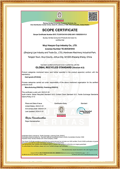 Scope certificate